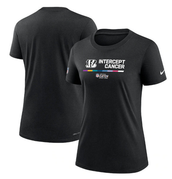 Women's Cincinnati Bengals Black 2022 Crucial Catch Performance T-Shirt(Run Small)